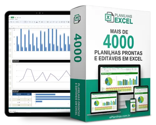 Planilha com 30 linhas e 3 divisões