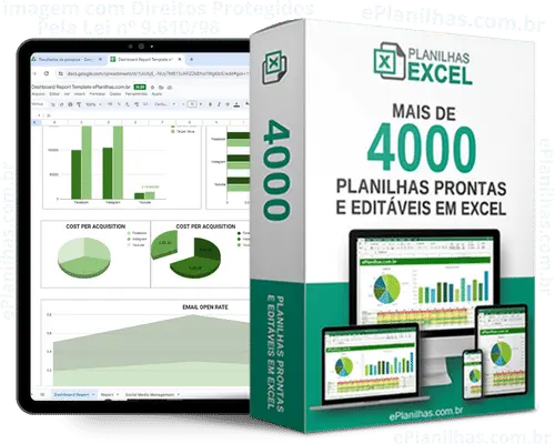 Planilha de controle de estoque, produção e compras